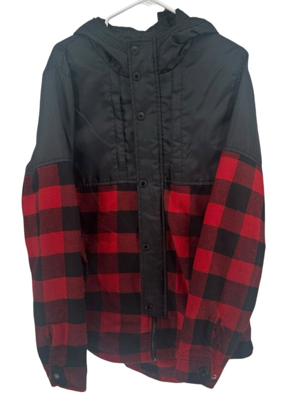 Mens Civil Society Size L Red And Black checkered warm Flannel Jacket - Picture 1 of 13